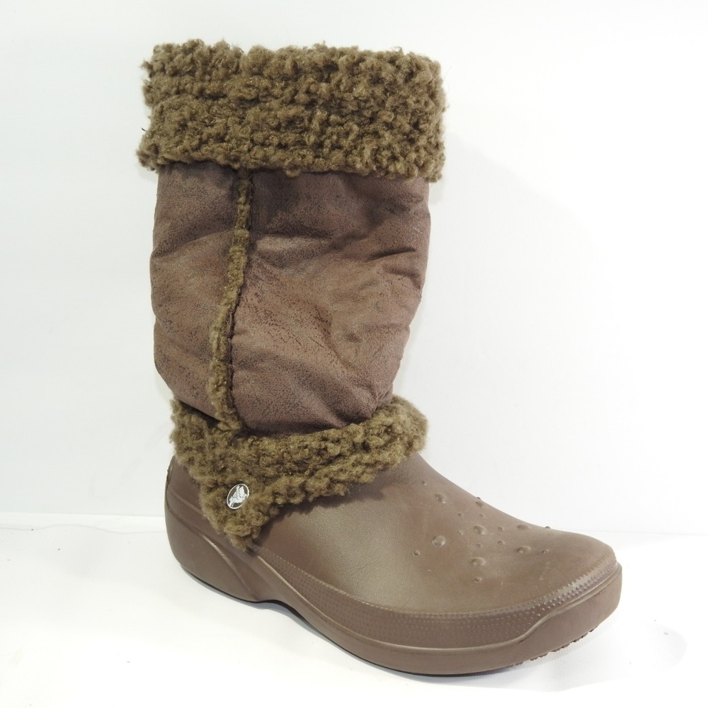 Crocs Size 10 Brown Snow Rain Boots Womens L3A4